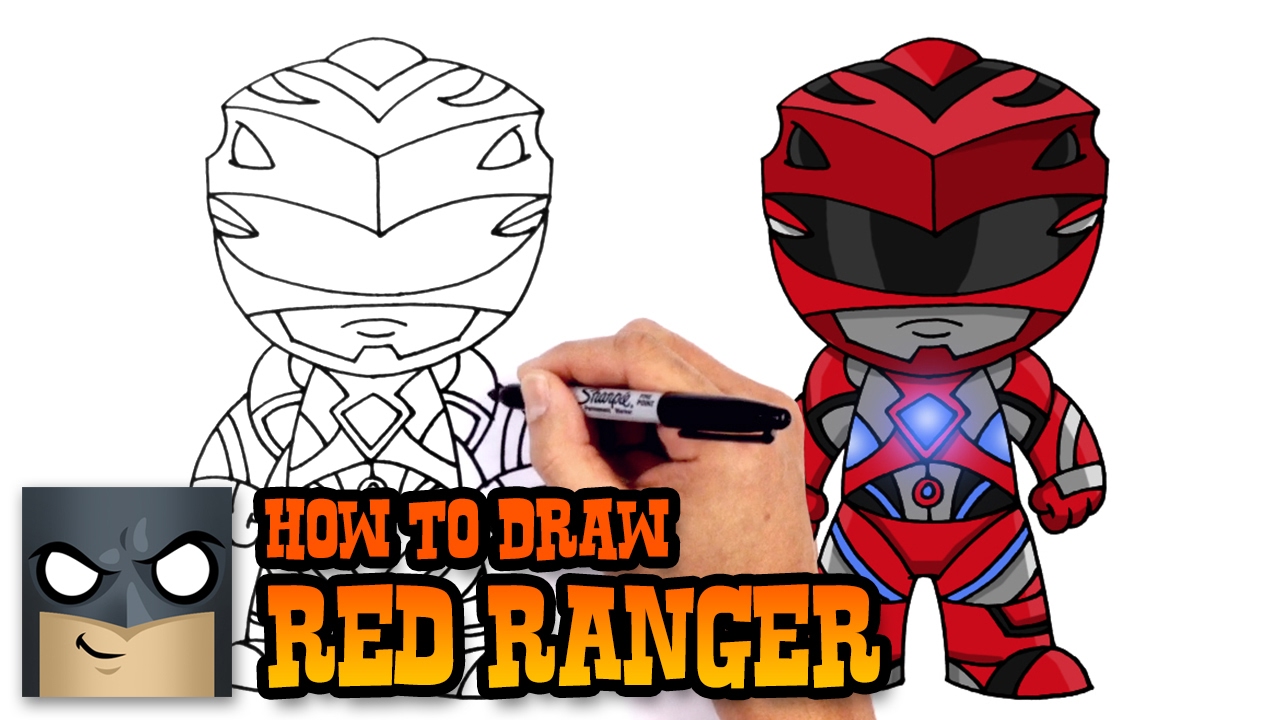 How to draw red ranger power rangers