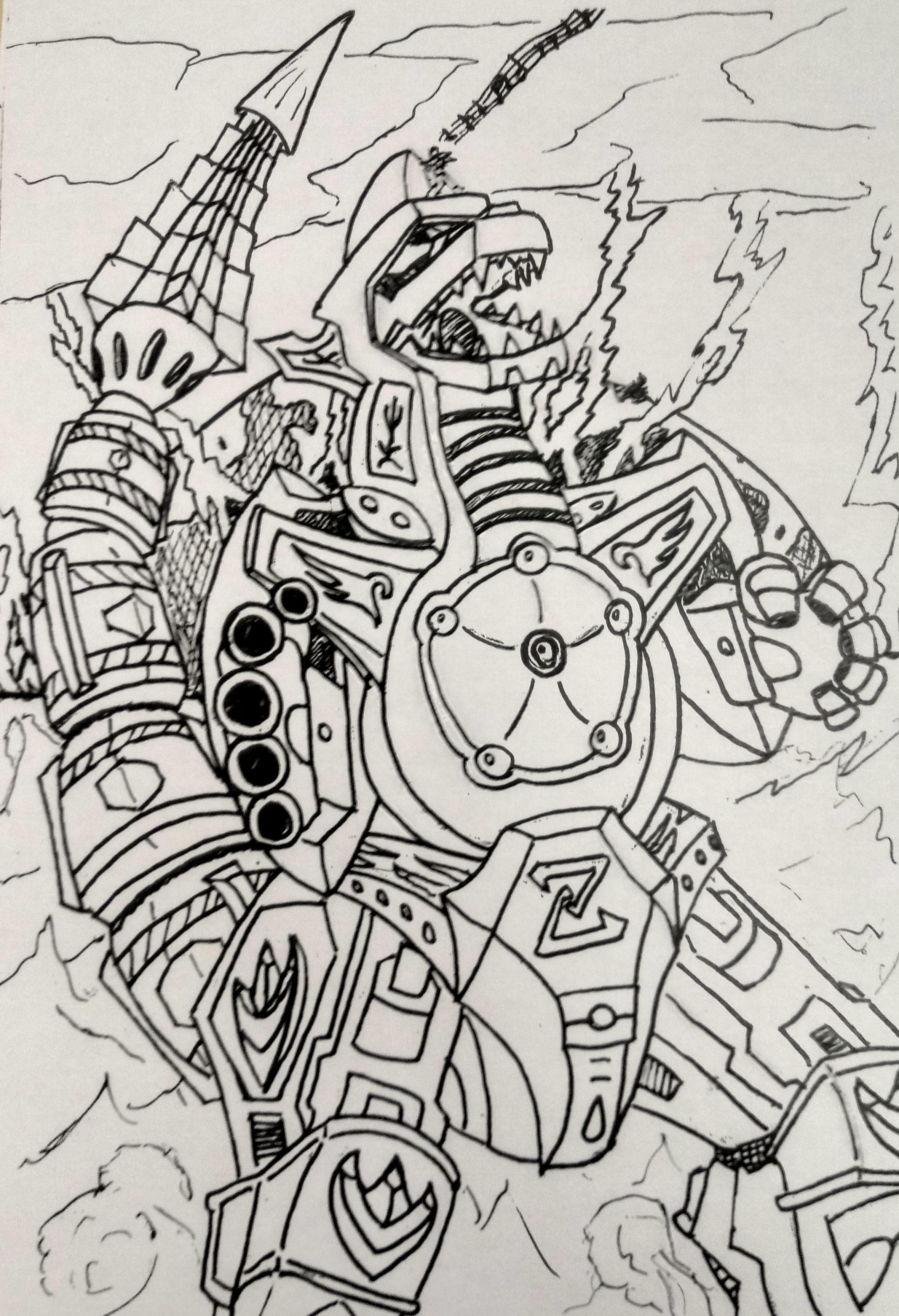 Dragonzord coloring page i made for my students as incentive to work rpowerrangers