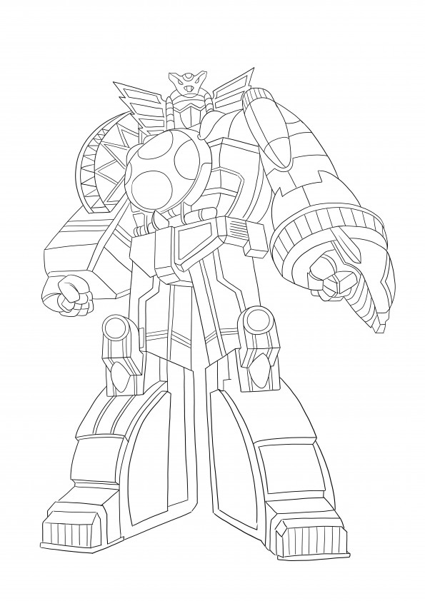 Power ranger megazord free printable sheet to color easily