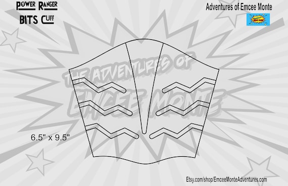 Mighty morphin power rangers green ranger bat in the sun cuffs boot cover pattern template
