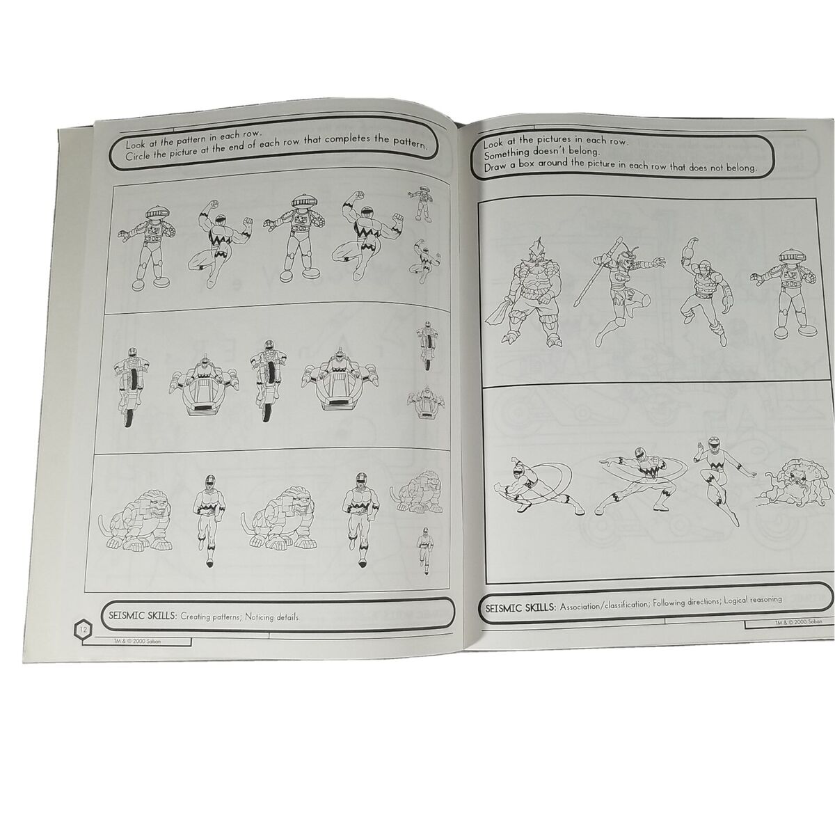 Vintage power rangers galaxy skill builder workbook coloring book edutional