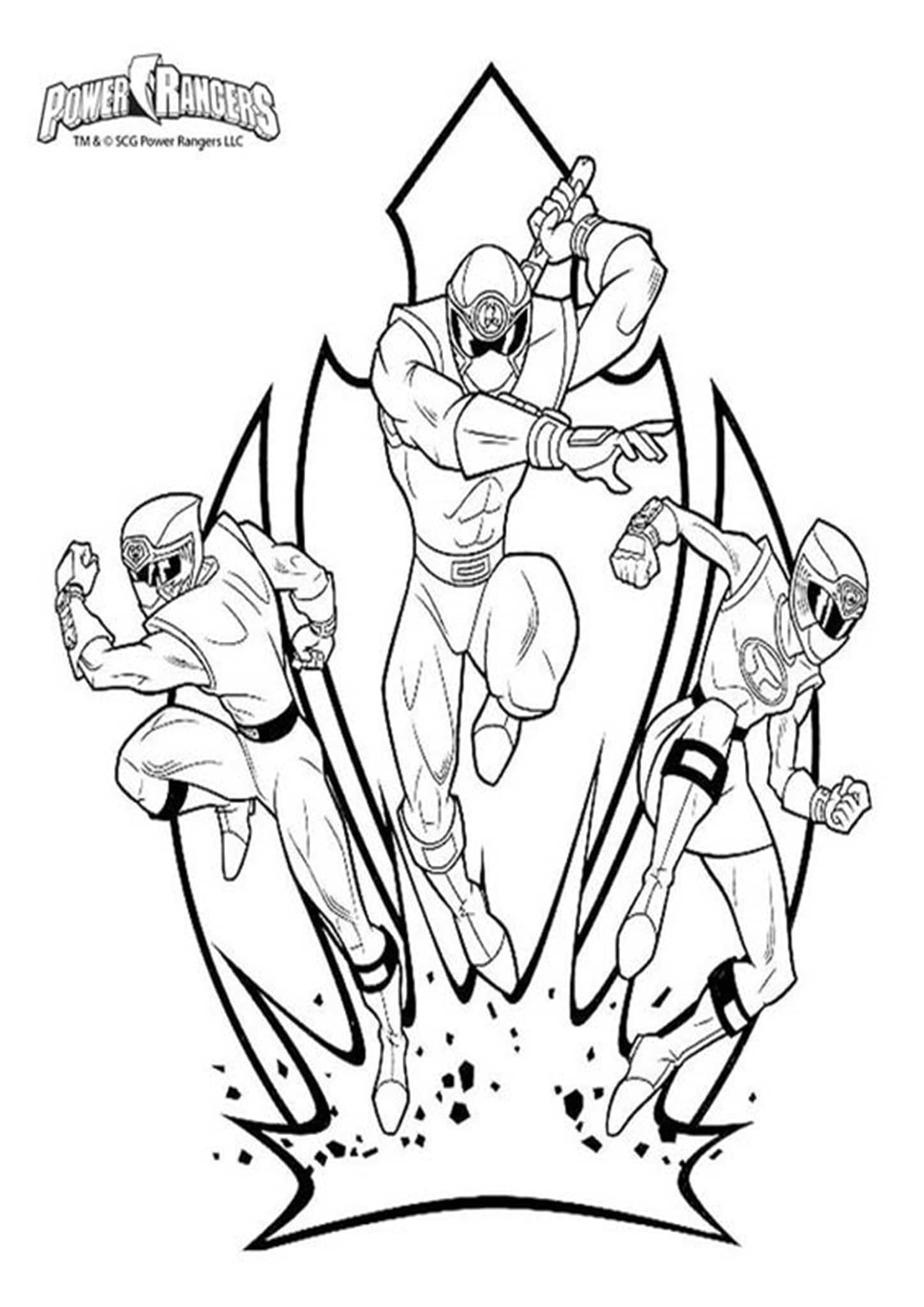 Free easy to print power rangers coloring pages