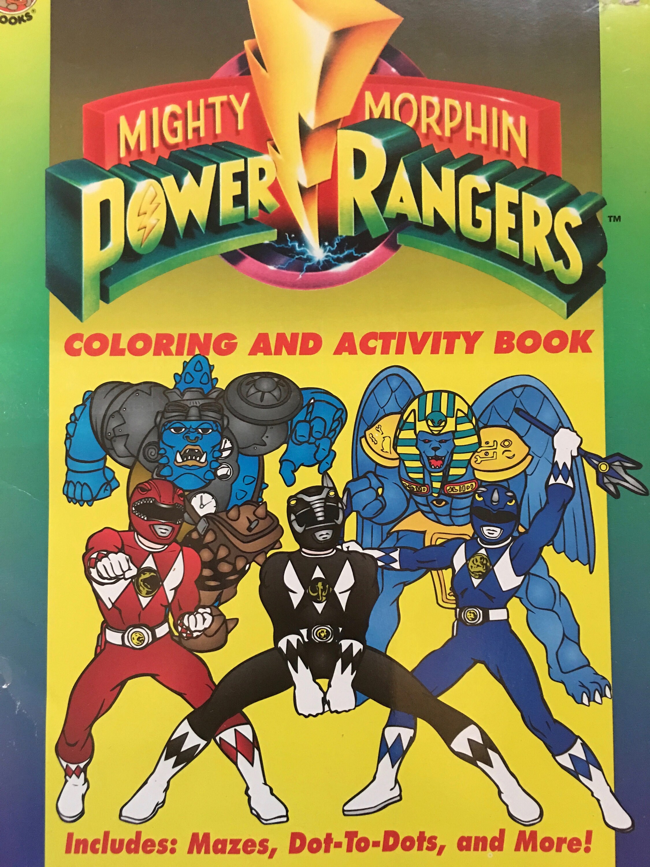 Vintage power rangers coloring and activity books mighty morphin power rangers
