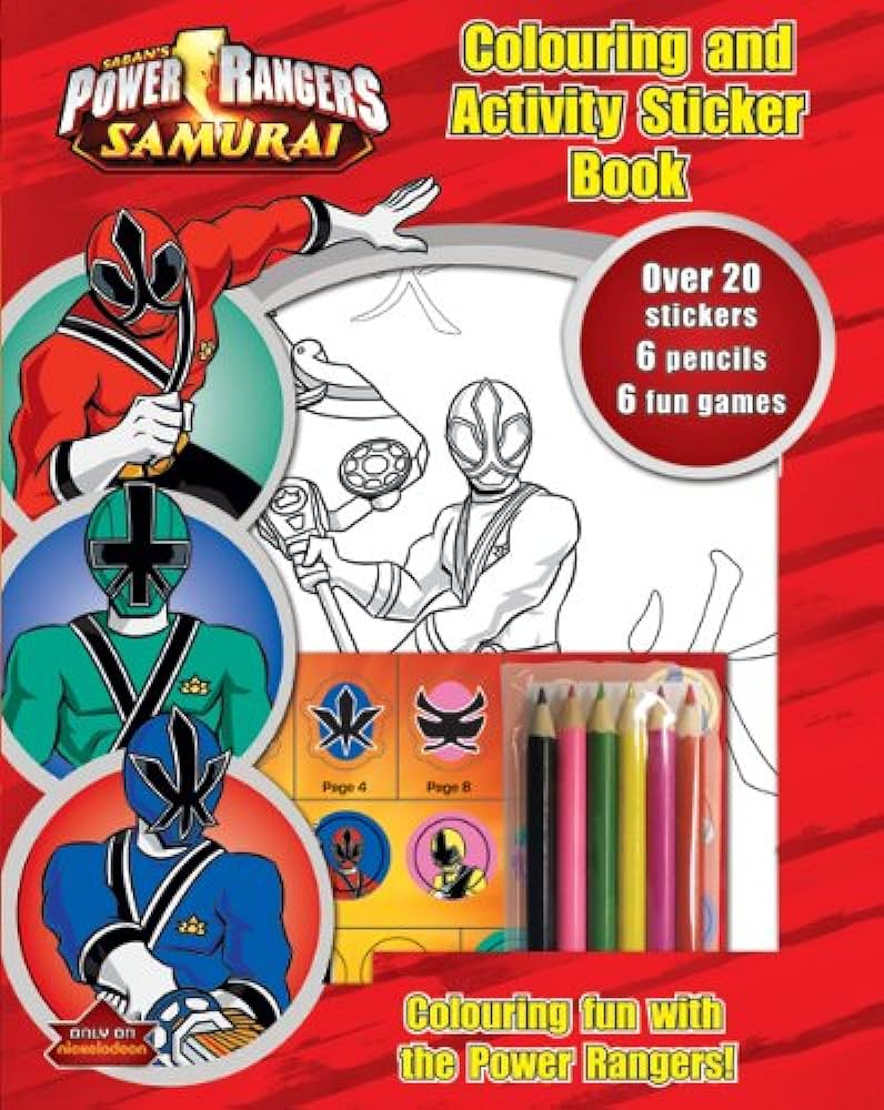 Power rangers samurai colouring activ colouringactivity sticker pk paperback jan parragon parragon books books