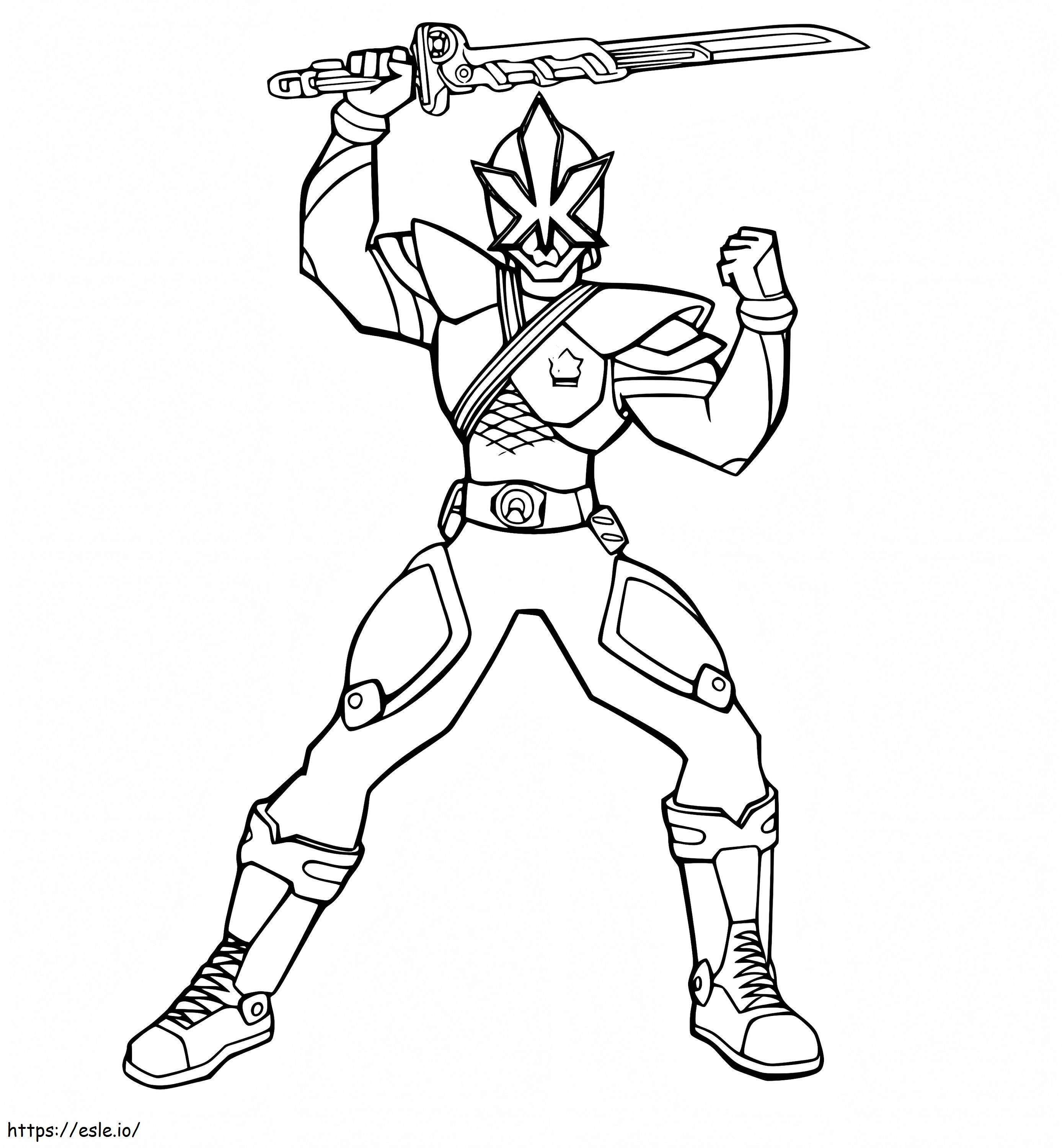 Kevin blue samurai ranger coloring page