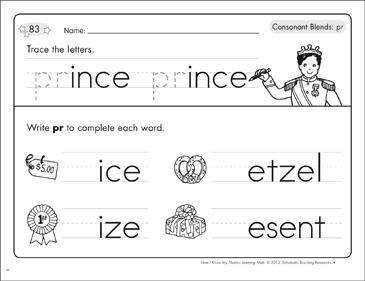 Consonant blends pr phonics learning mats printable skills sheets