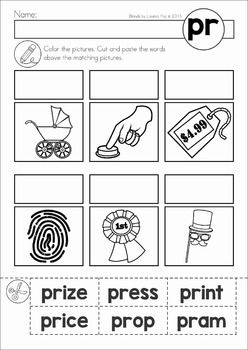 Blends worksheets and activits