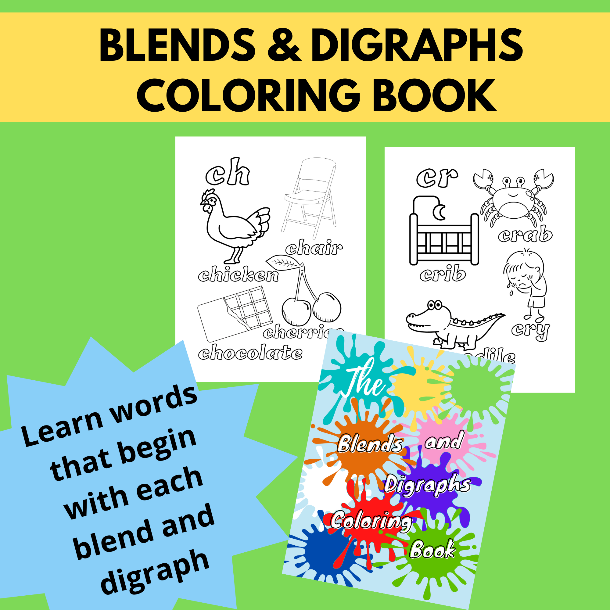 Blends digraphs bundleblends digraphs cardsblends digraphs coloring blends digraphs chartphonics bundle