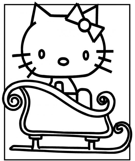 Desene craciun desene de colorat planse de colorat hello kitty