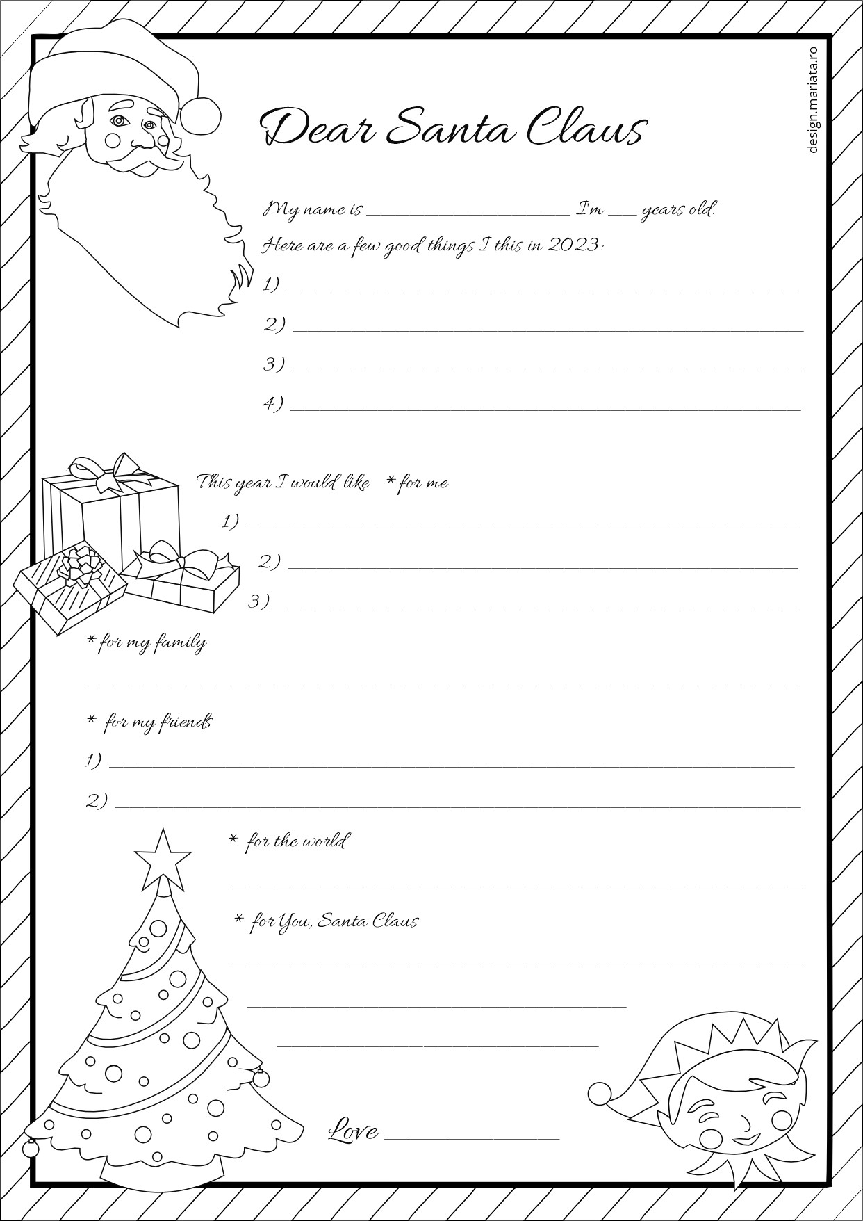 Scrisoare lui mos craciun letter to santa claus
