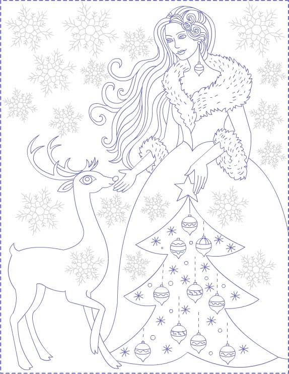 Nicoles free coloring pages winter princess