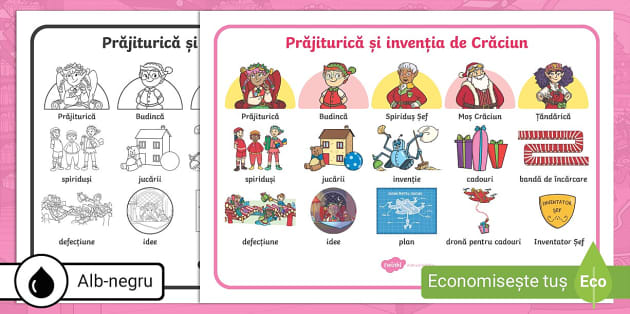 Präjituricä èi invenèia de cräciun â planèä cu vocabular