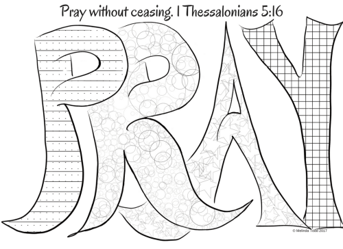 Pray without ceasing coloring page