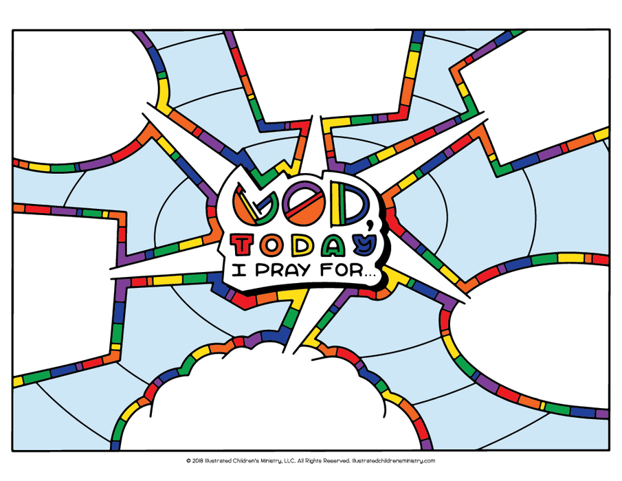 Today i pray coloring page poster â illustrated ministry
