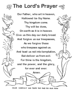 The lords prayer coloring pages bible