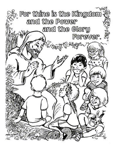 Free lords prayer coloring pages for children and parents prayers for children bible coloring pages the lords prayer