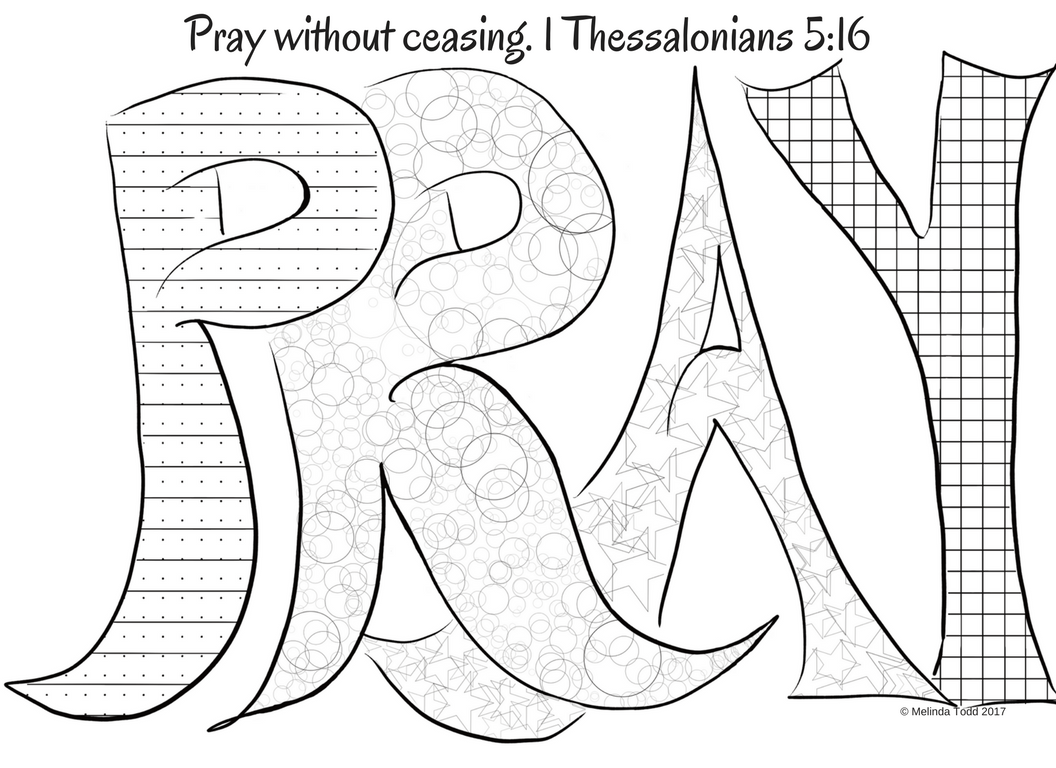 Pray without ceasing coloring page