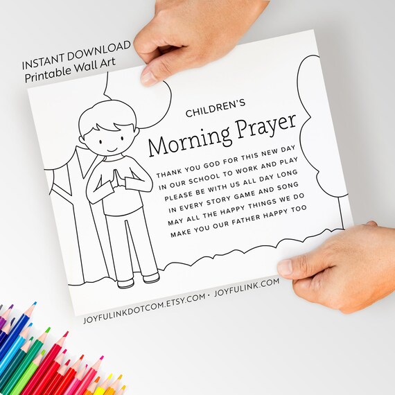 Coloring pages for boys printable gift christian catholic kids morning prayer back to school godchild son grandson sunday school class