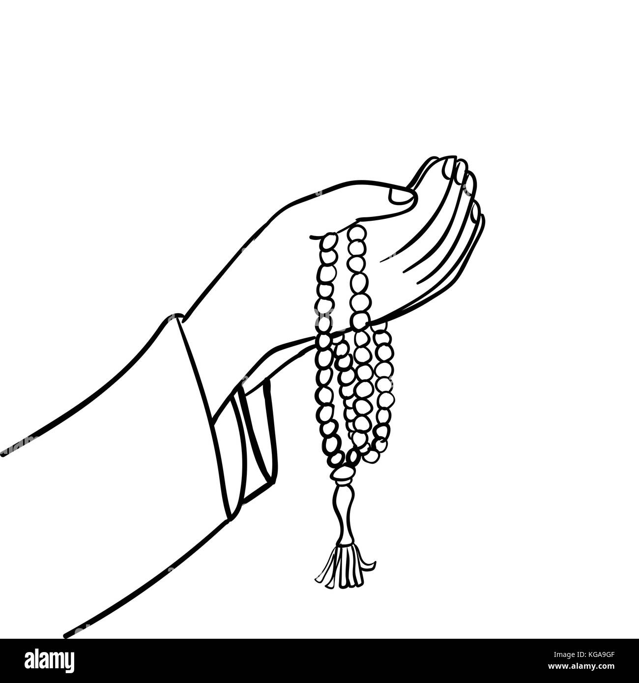 Praying hands illustration black and white stock photos images