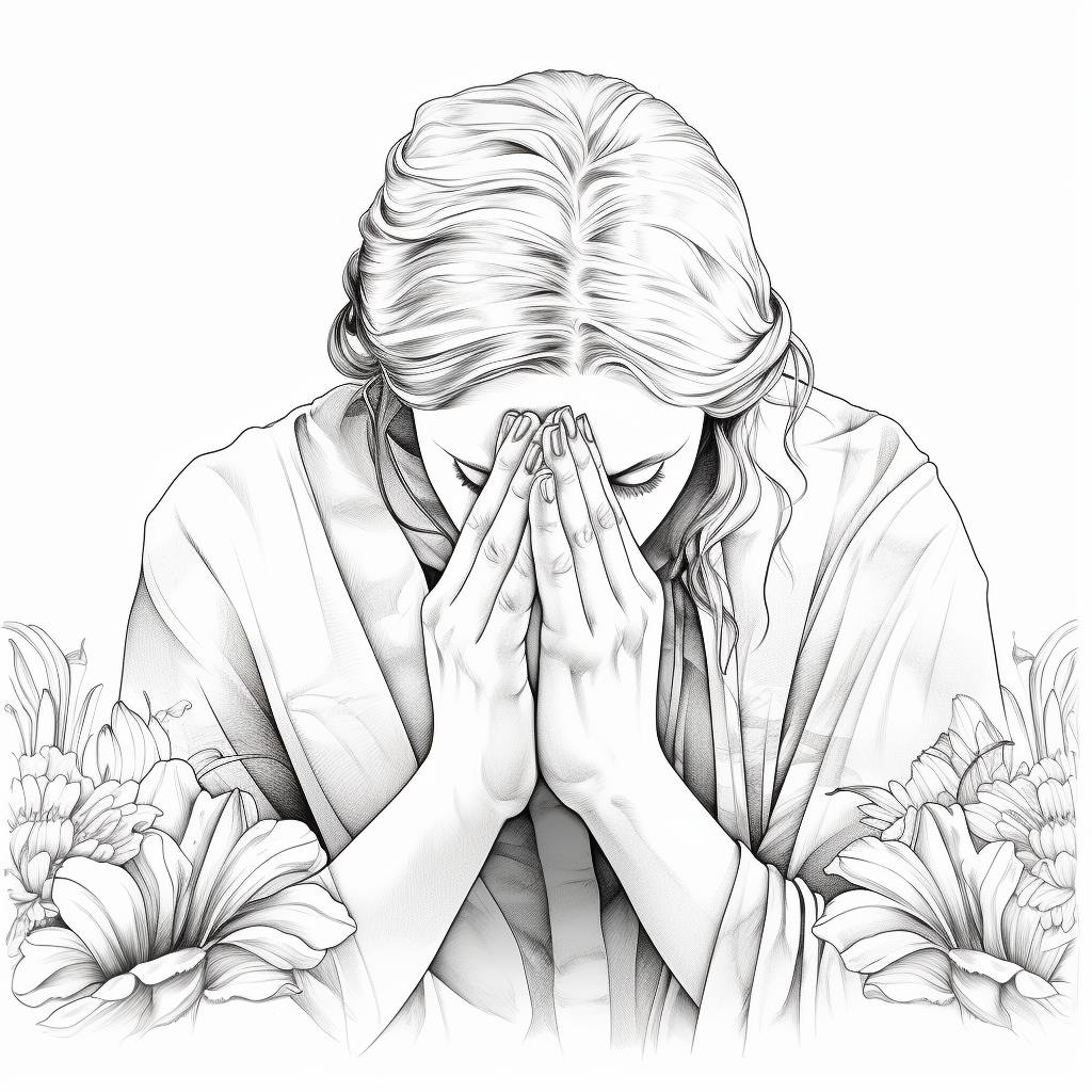 Praying hands coloring page