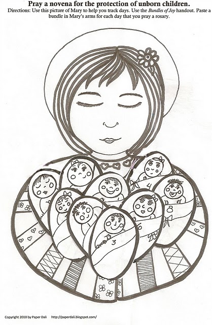 Paper dali crafts coloring pages for the month of the rosary