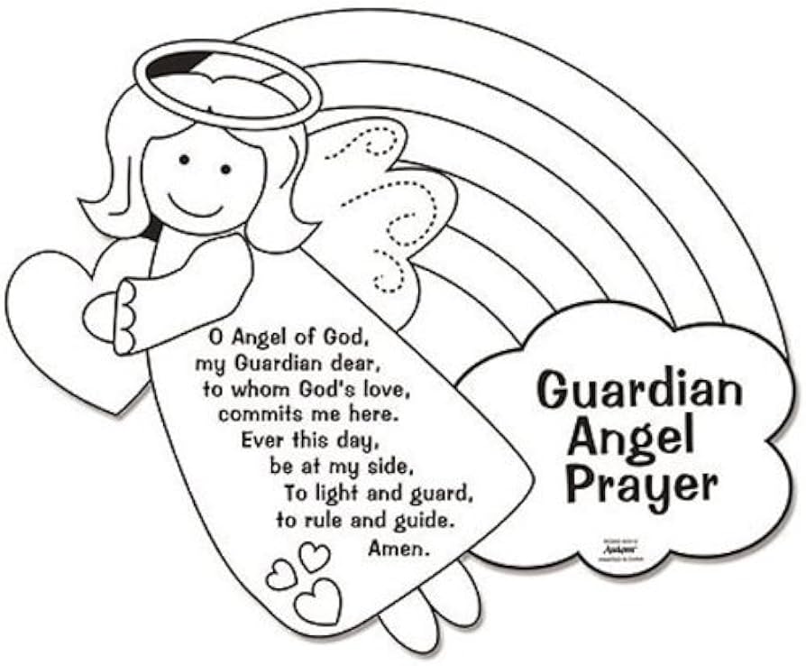 Christian brands color your own guardian angel prayers arts crafts coloring sheet for kids coffee mugs
