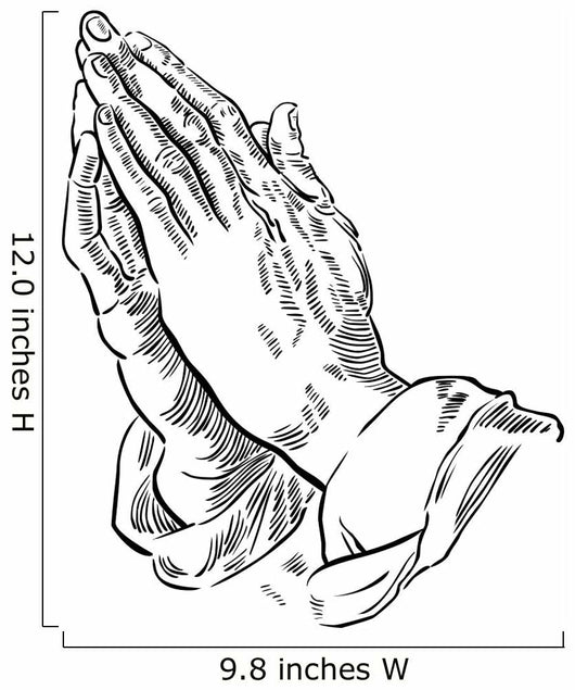 Praying hands wall decal