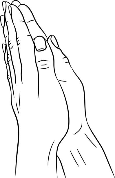 Praying hands white background stock illustrations royalty