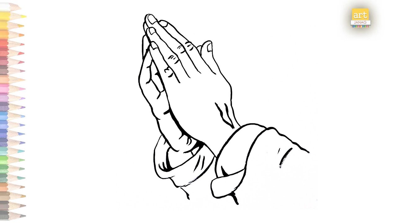 Prayer hands outline drawing ii how to draw prayer hands drawing easy ii artjanag