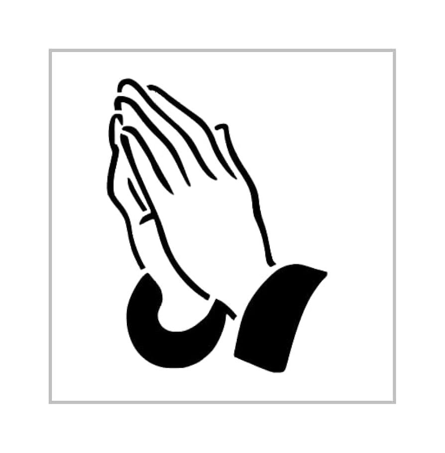 Prayer hands stencil inch pray praying jesus god church religious design reusable sheet for diy craft crafting card making cookie cake airbrushing small miniature min handmade products