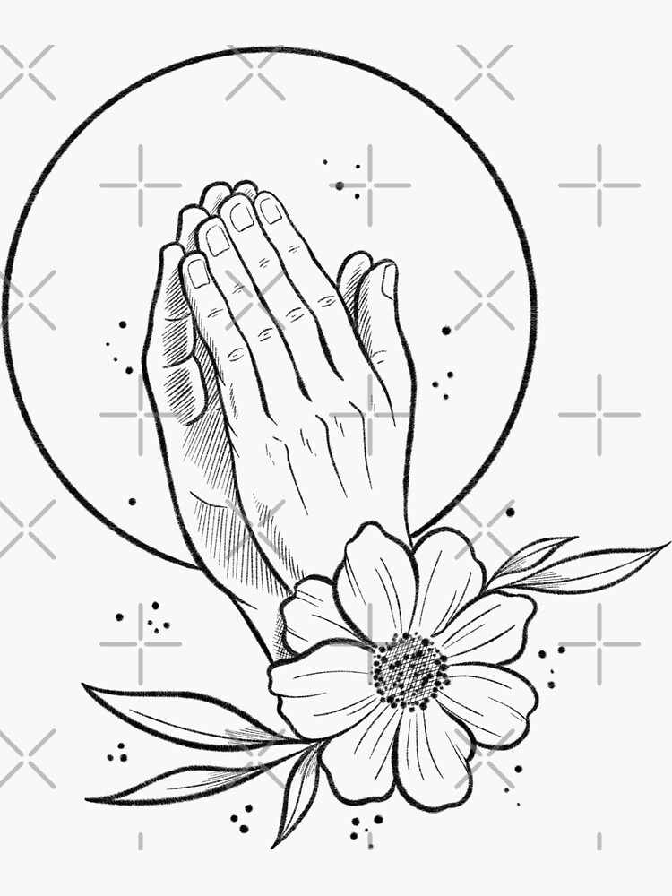 Praying hands sticker by vinztattooer