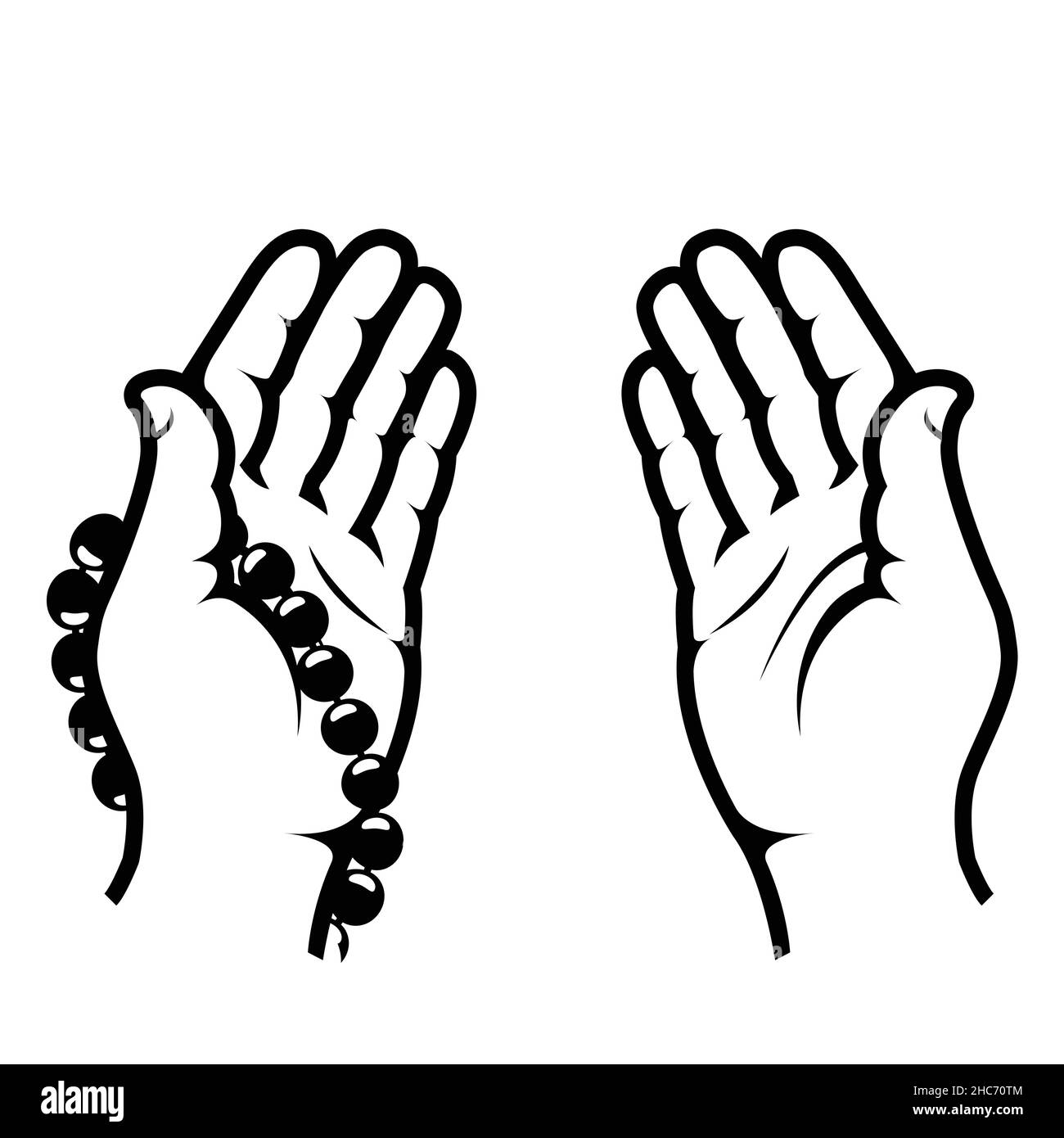 Prayer hands cut out stock images pictures
