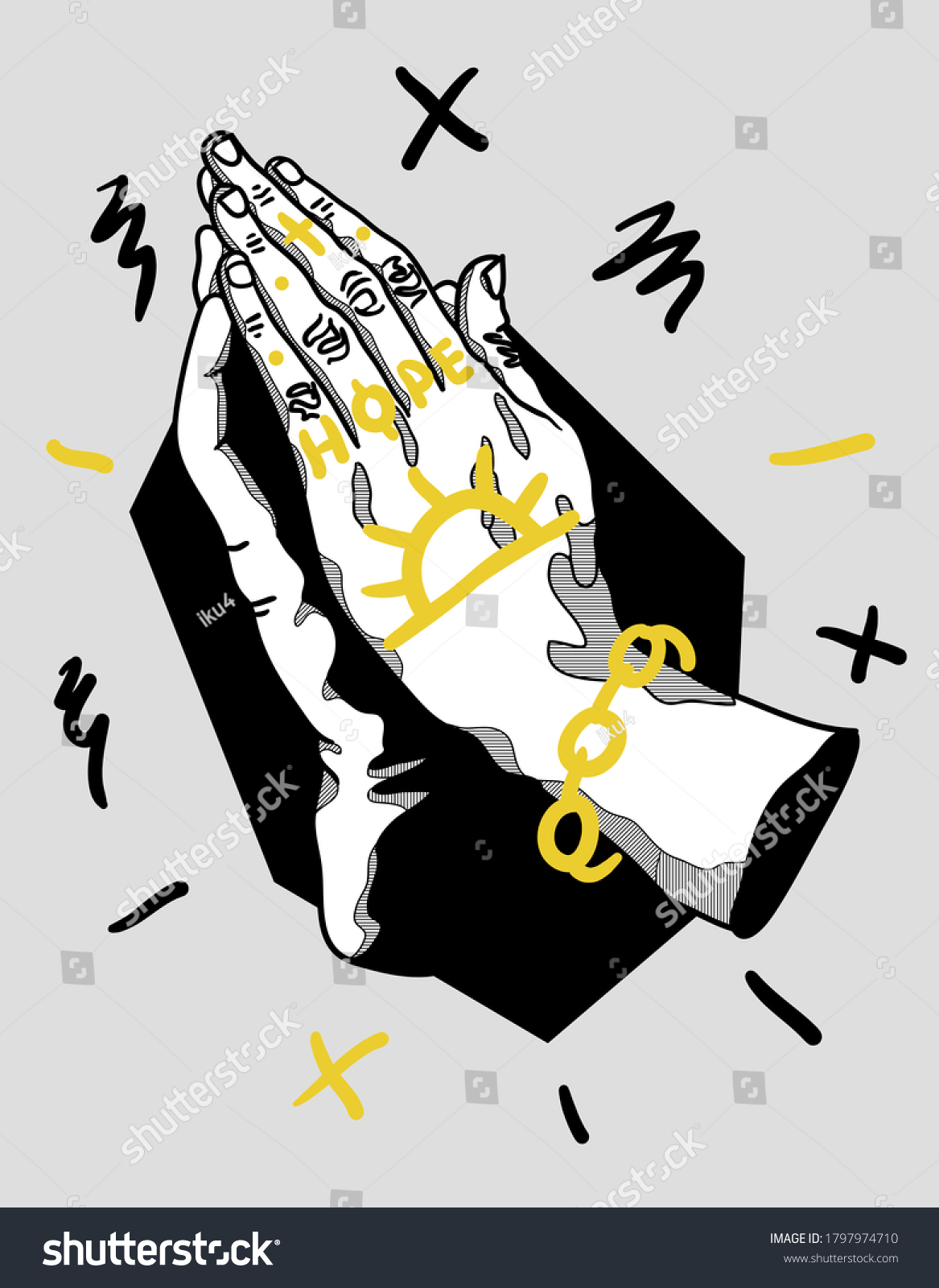 Prayer hands tattoo images stock photos d objects vectors