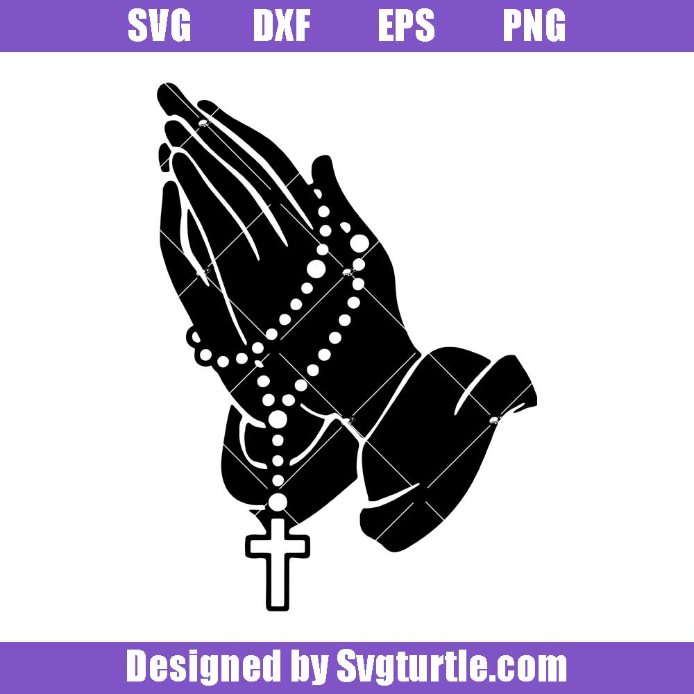 Praying hands rosary beads svg praying hands svg rosary beads svg