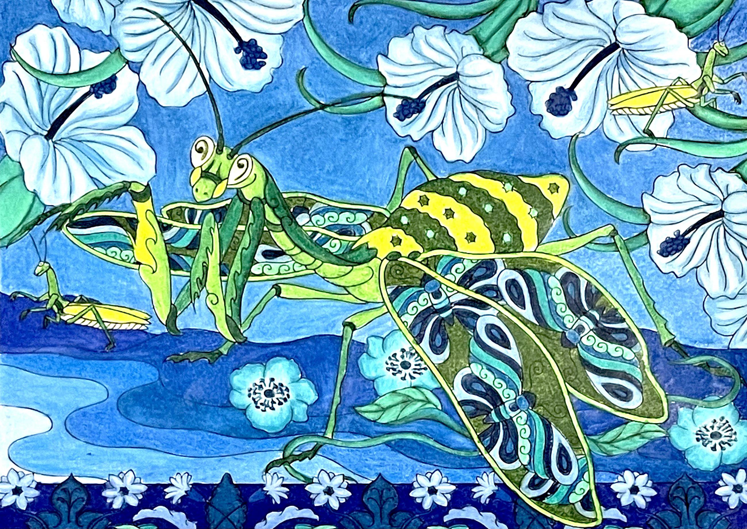 Praying mantis coloring page rcoloring