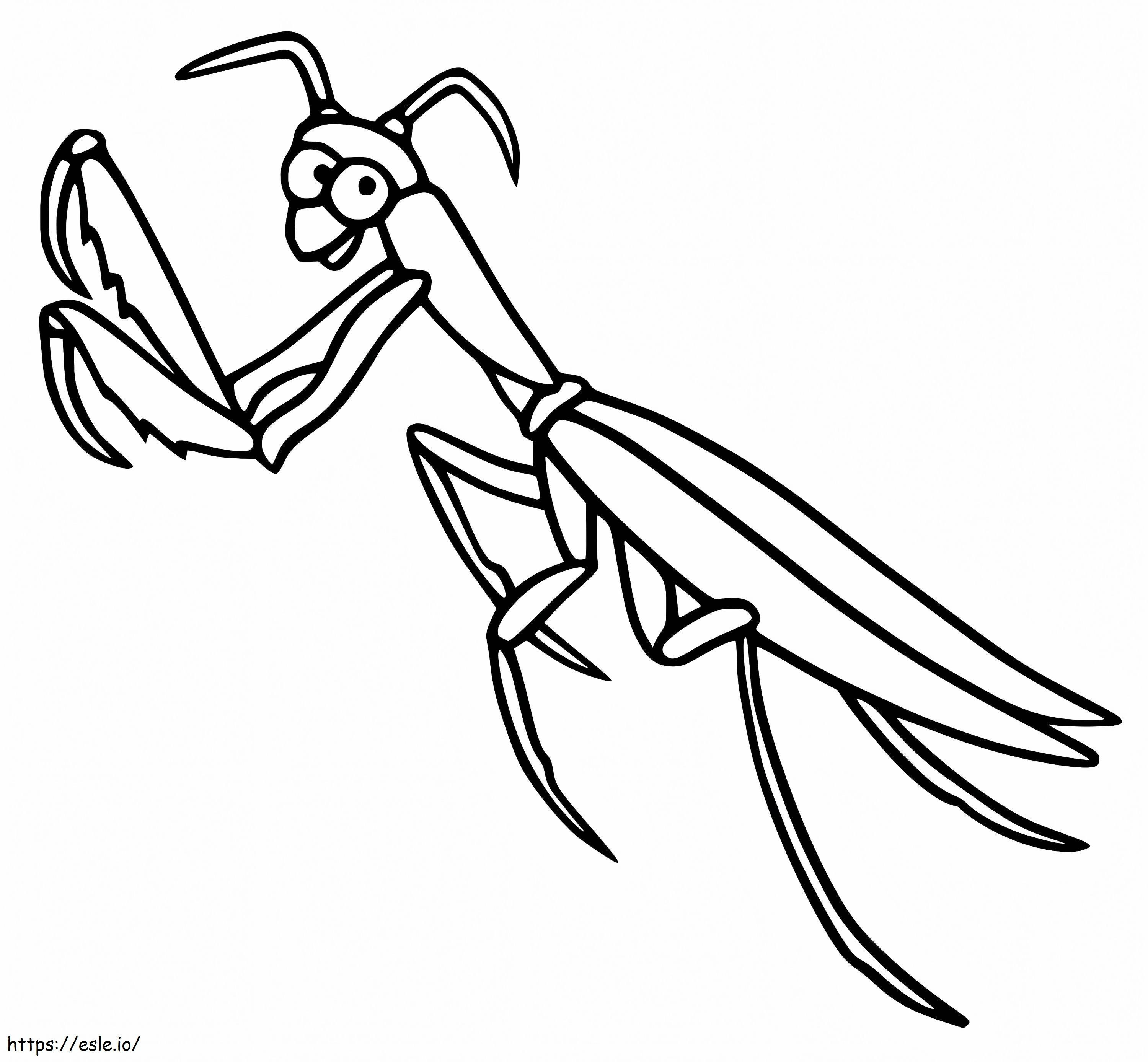 Praying mantis free printable coloring page