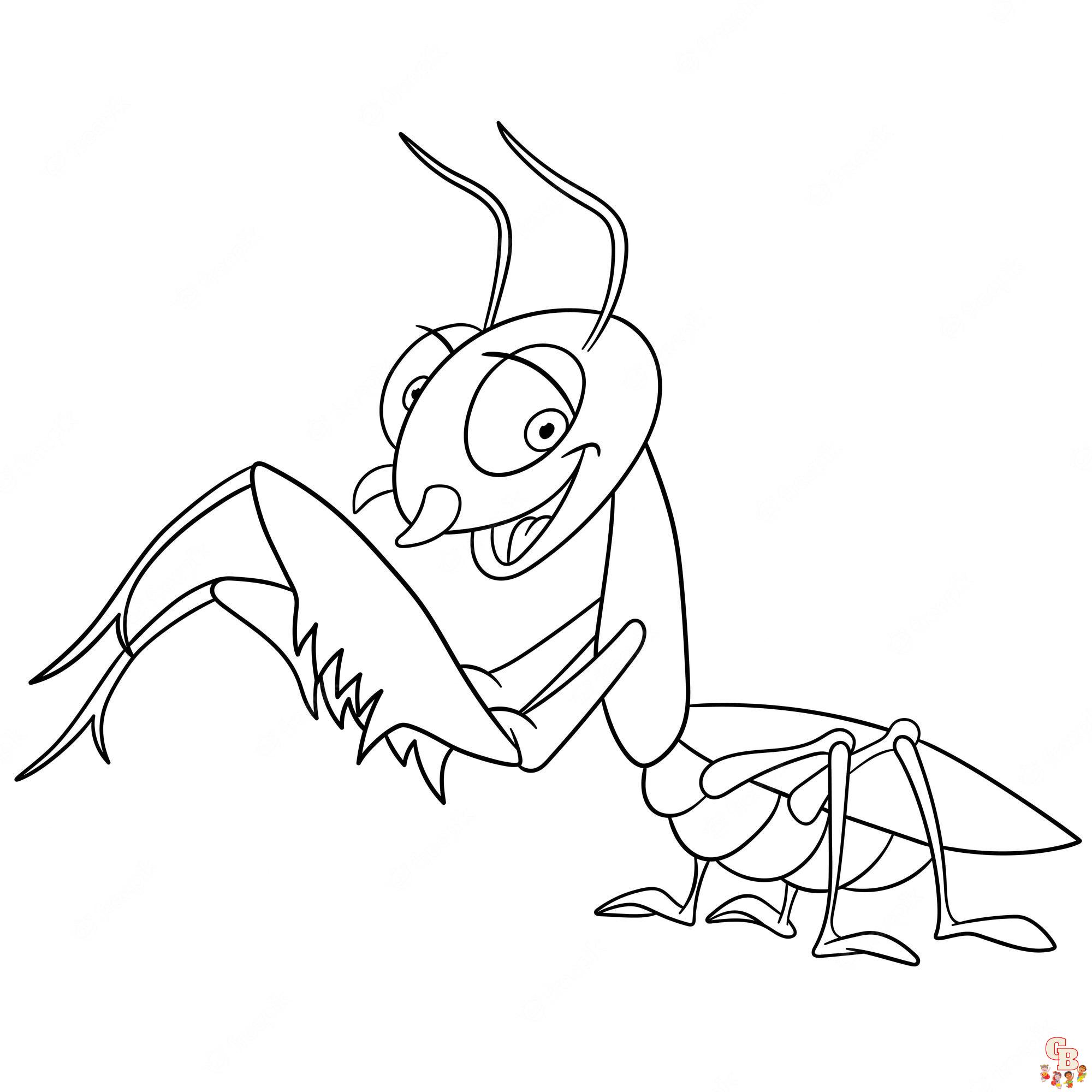 Cute praying mantis coloring pages printable free and easy