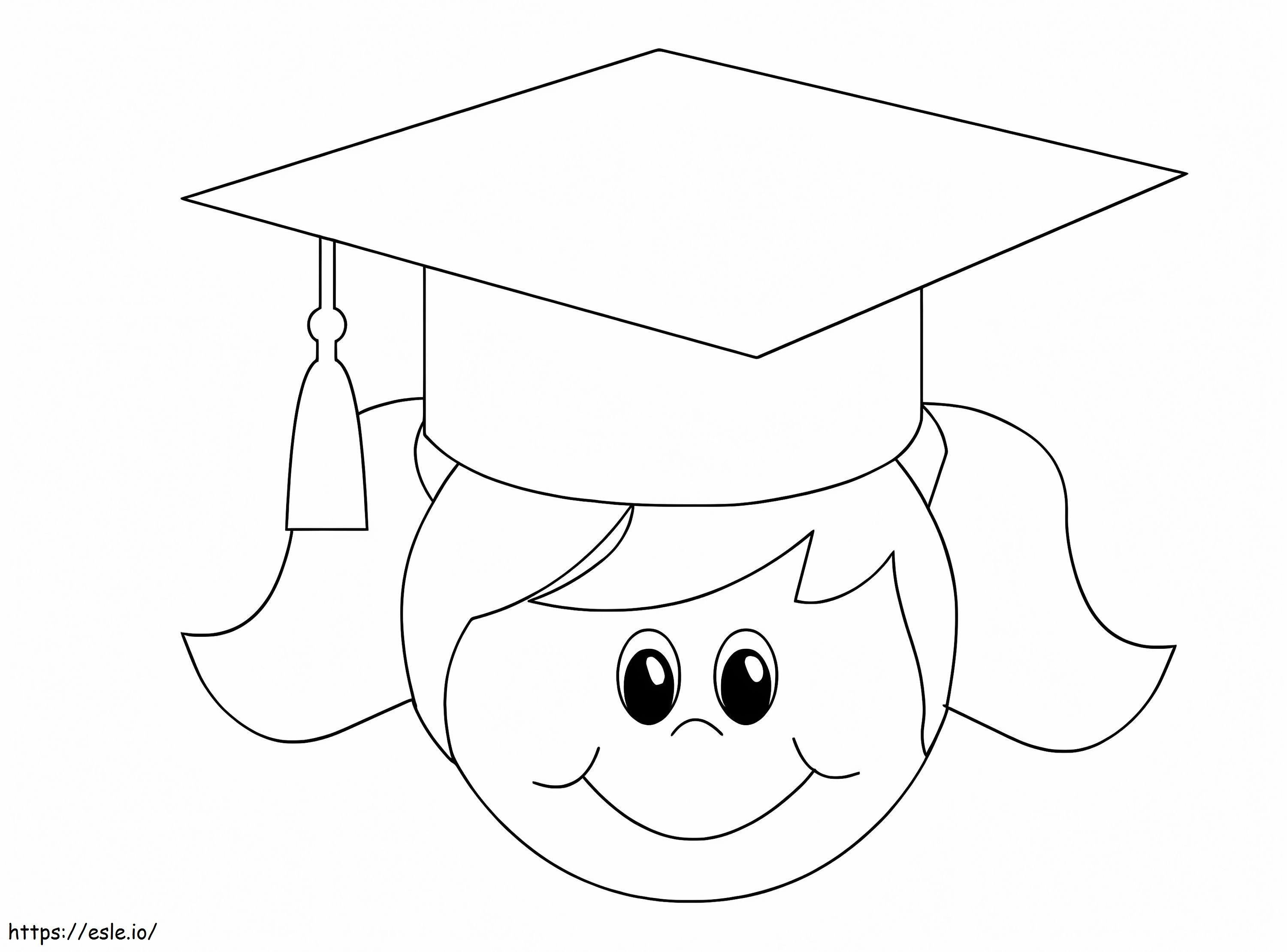 Cute graduatn girl coloring page