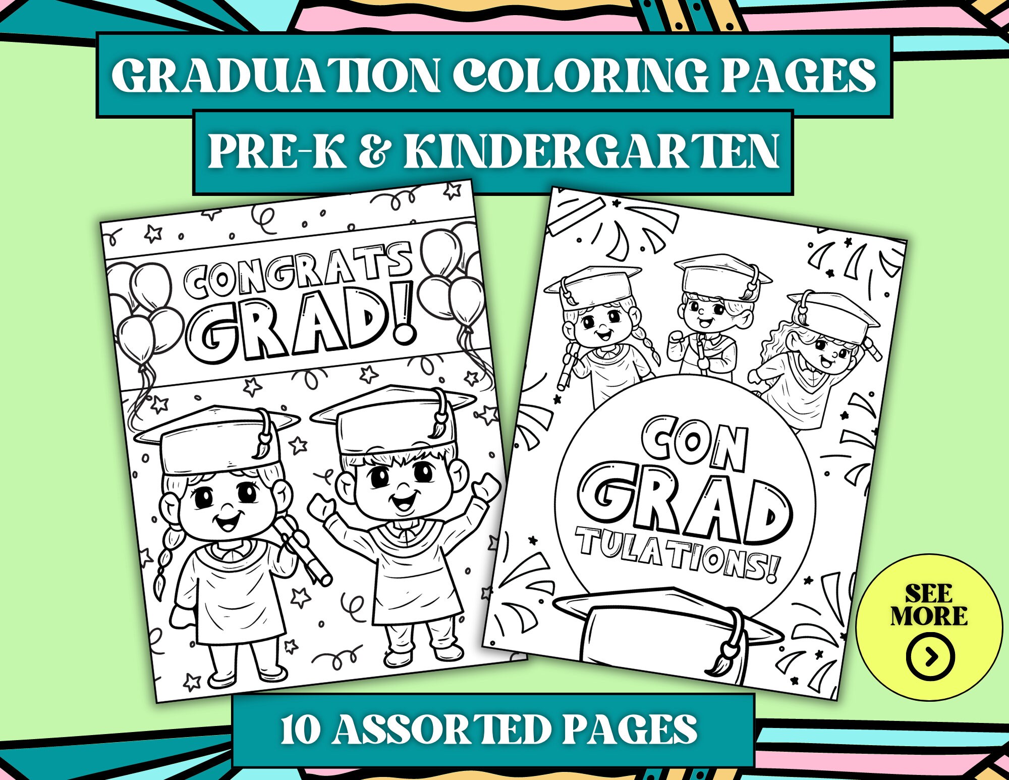 Preschool graduation coloring pages kindergarten graduation