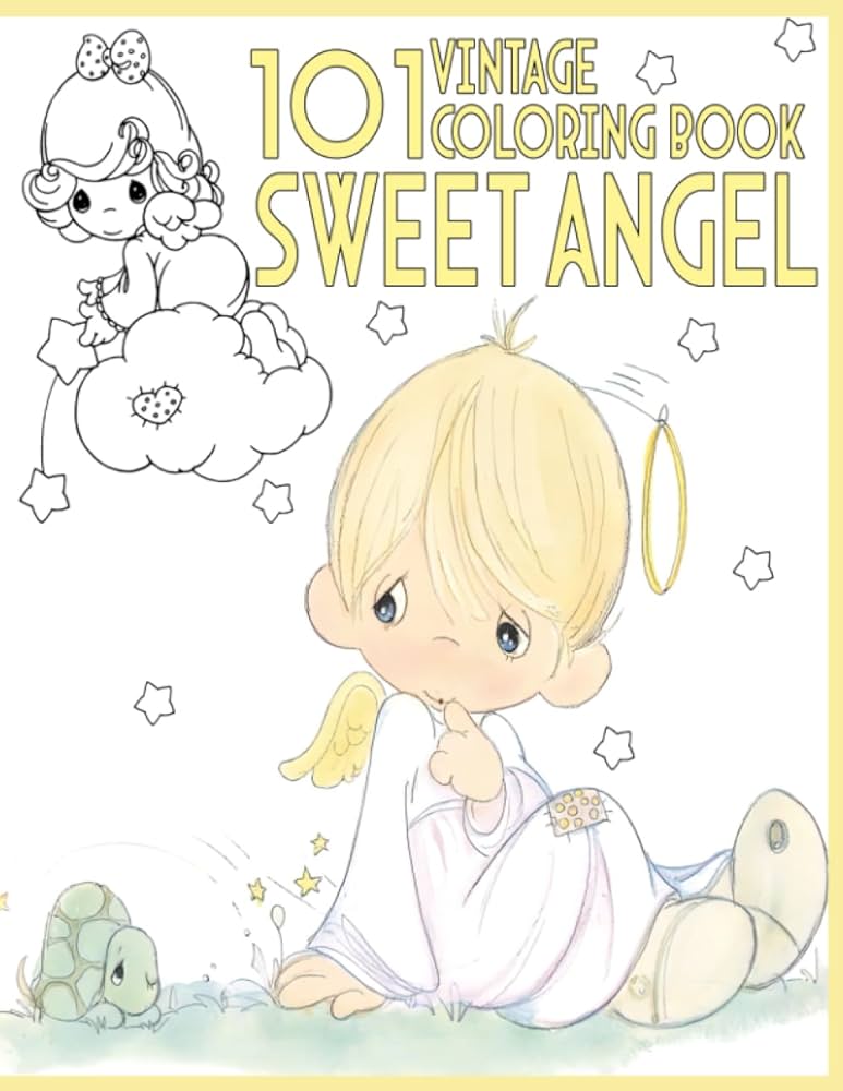 Sweet angel vintage coloring book playful dolls coloring pages and lovable scenes illustrations for kids and adults creativity relaxation sophie lambert books