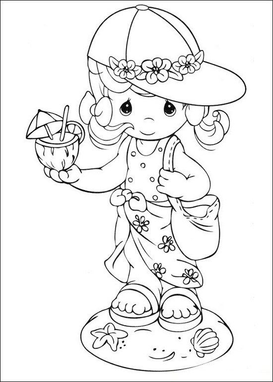 Precious moments girl going to the beach coloring page pãginas para colorear de animales dibujos infantiles libro de colores