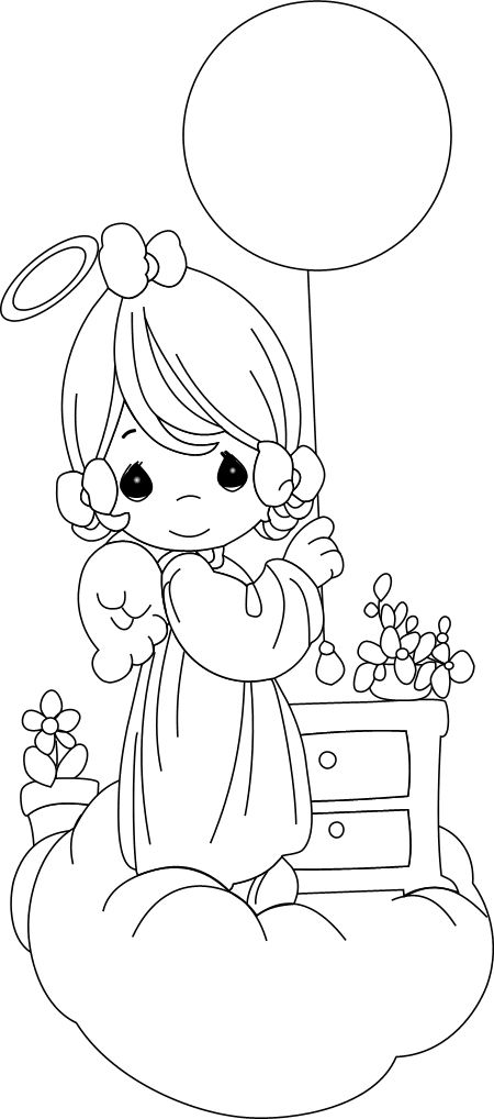 Precious moments angel with balloon coloring page precious moments coloring pages angel coloring pages coloring pages