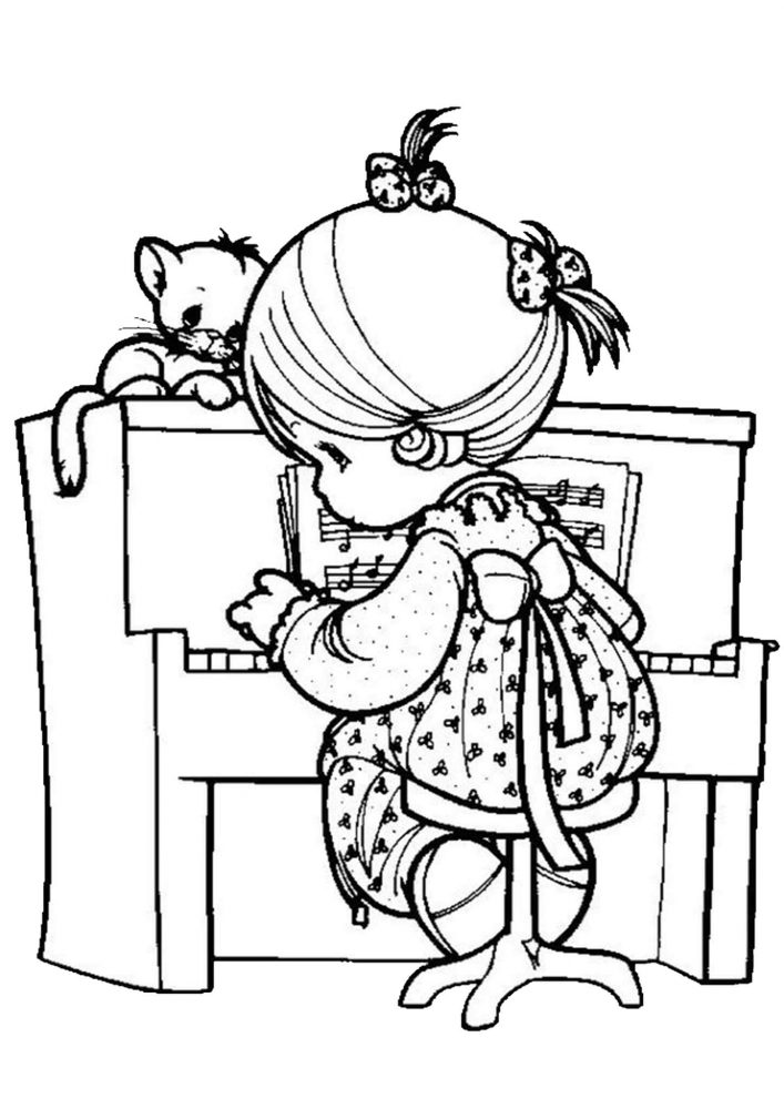 Free easy to print music coloring pages