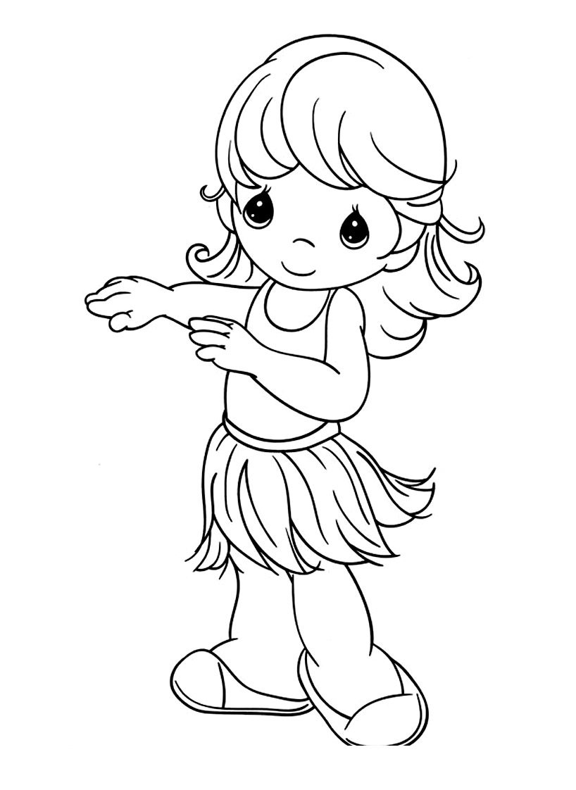 Free precious moments drawing to download and color