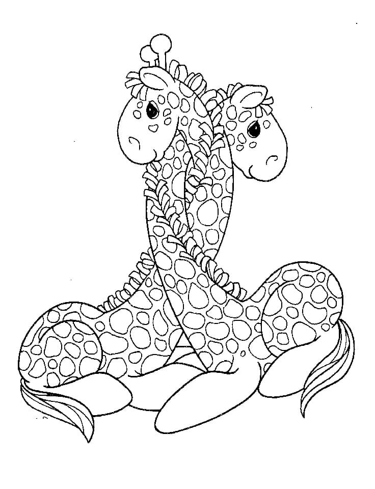 Precious moments giraffes coloring page