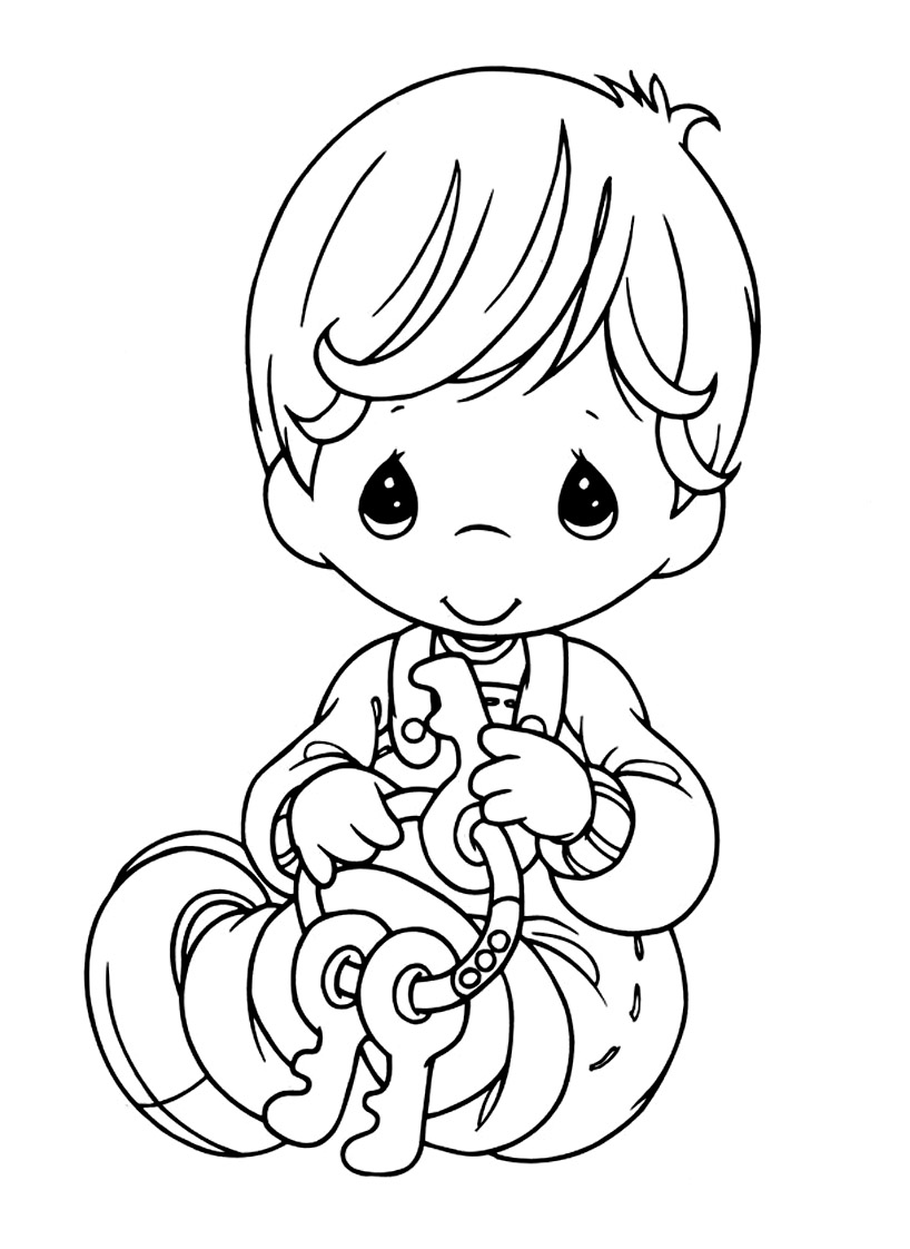 Free precious moments drawing to print and color