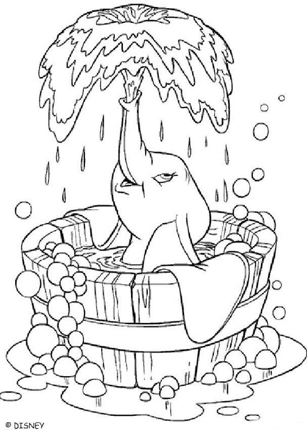 Dumbos bath coloring pages