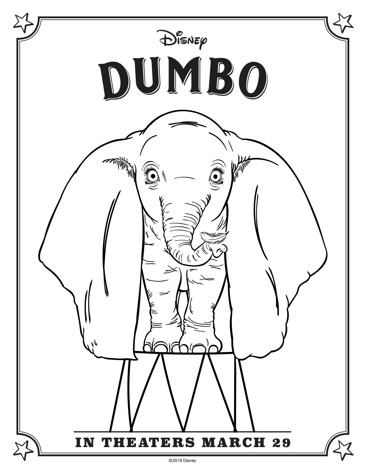 Dumbo coloring page simply sweet days