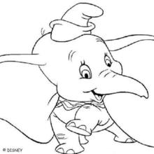 Dumbo smiling coloring pages
