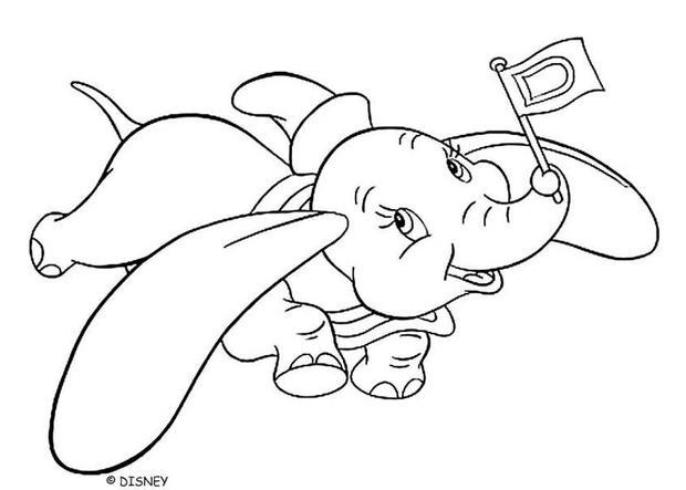 Dumbo flying coloring pages